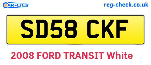 SD58CKF are the vehicle registration plates.