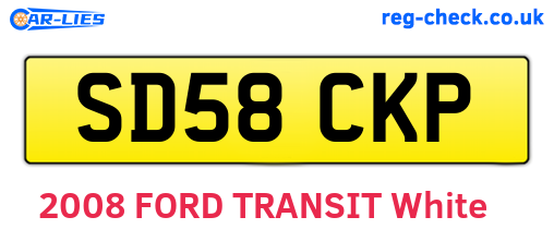 SD58CKP are the vehicle registration plates.