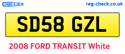 SD58GZL are the vehicle registration plates.