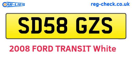 SD58GZS are the vehicle registration plates.