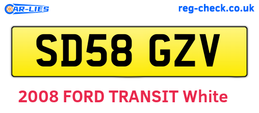 SD58GZV are the vehicle registration plates.