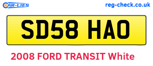 SD58HAO are the vehicle registration plates.
