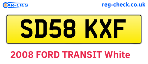 SD58KXF are the vehicle registration plates.
