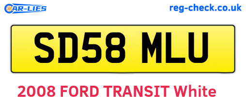 SD58MLU are the vehicle registration plates.