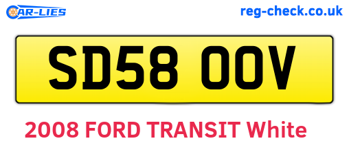 SD58OOV are the vehicle registration plates.