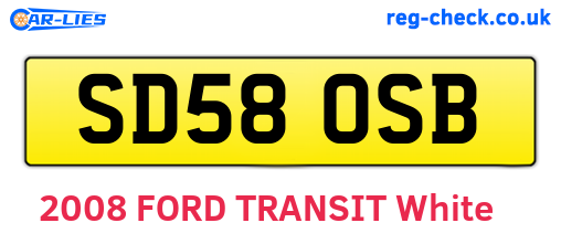 SD58OSB are the vehicle registration plates.