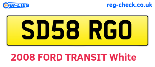 SD58RGO are the vehicle registration plates.