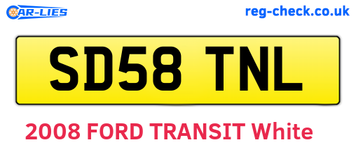 SD58TNL are the vehicle registration plates.