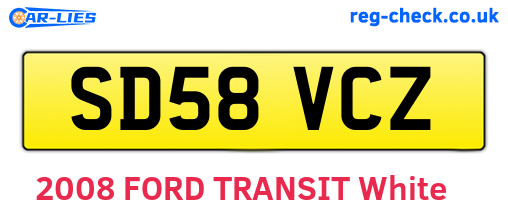 SD58VCZ are the vehicle registration plates.