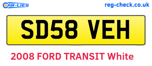 SD58VEH are the vehicle registration plates.