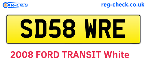 SD58WRE are the vehicle registration plates.