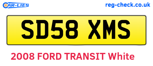 SD58XMS are the vehicle registration plates.