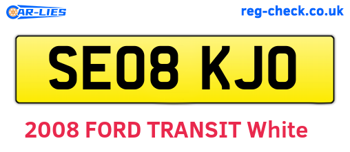 SE08KJO are the vehicle registration plates.