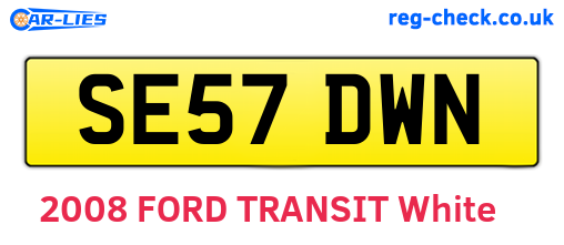 SE57DWN are the vehicle registration plates.