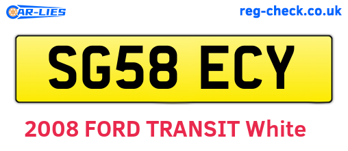 SG58ECY are the vehicle registration plates.