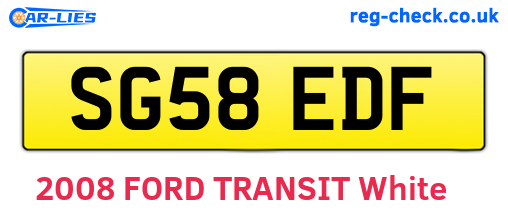 SG58EDF are the vehicle registration plates.