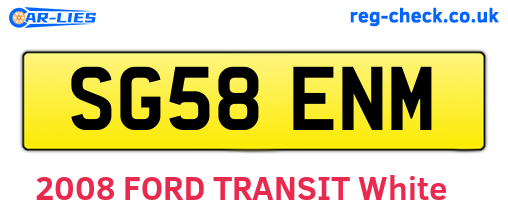 SG58ENM are the vehicle registration plates.