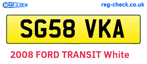 SG58VKA are the vehicle registration plates.