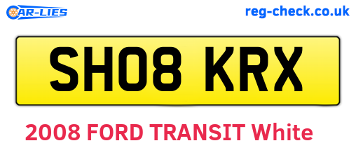 SH08KRX are the vehicle registration plates.