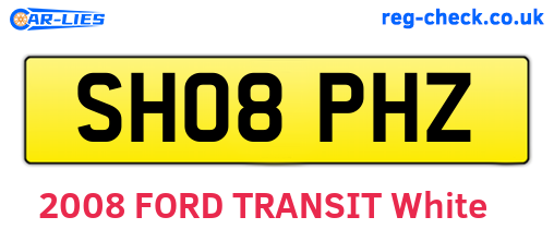 SH08PHZ are the vehicle registration plates.