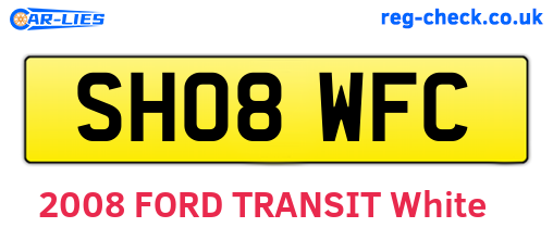 SH08WFC are the vehicle registration plates.