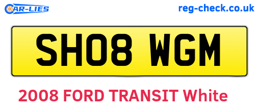 SH08WGM are the vehicle registration plates.
