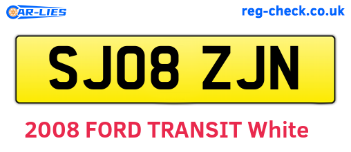 SJ08ZJN are the vehicle registration plates.