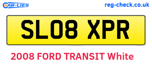 SL08XPR are the vehicle registration plates.