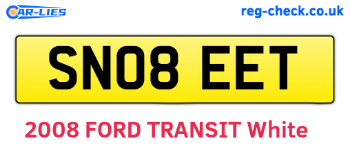 SN08EET are the vehicle registration plates.