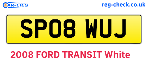 SP08WUJ are the vehicle registration plates.