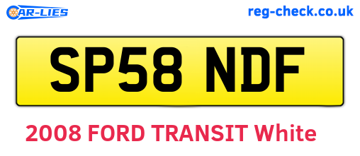 SP58NDF are the vehicle registration plates.