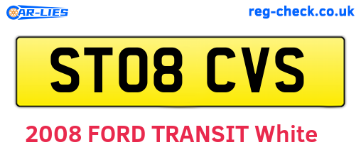 ST08CVS are the vehicle registration plates.