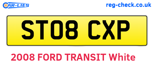 ST08CXP are the vehicle registration plates.