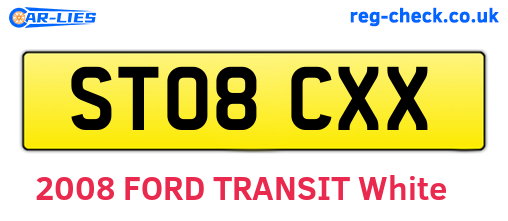 ST08CXX are the vehicle registration plates.