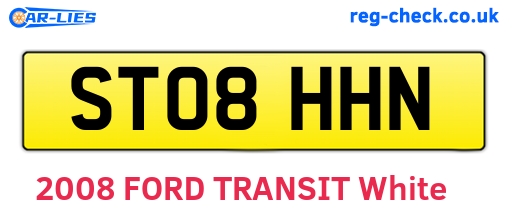 ST08HHN are the vehicle registration plates.