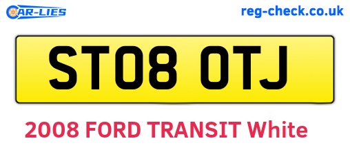 ST08OTJ are the vehicle registration plates.