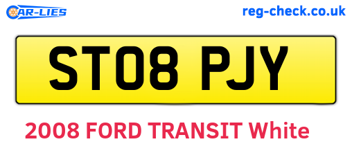 ST08PJY are the vehicle registration plates.