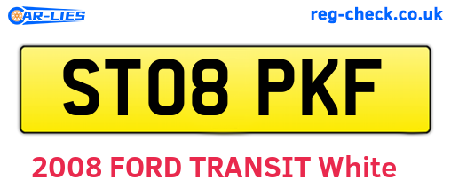 ST08PKF are the vehicle registration plates.