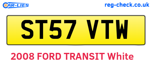 ST57VTW are the vehicle registration plates.