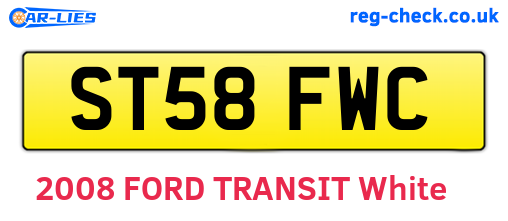ST58FWC are the vehicle registration plates.