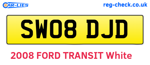 SW08DJD are the vehicle registration plates.