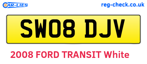 SW08DJV are the vehicle registration plates.