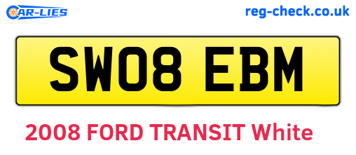 SW08EBM are the vehicle registration plates.