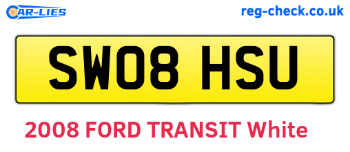 SW08HSU are the vehicle registration plates.