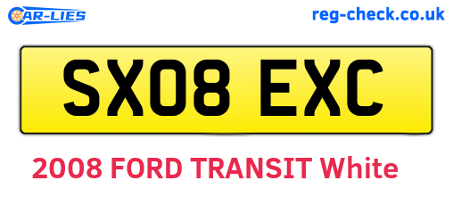 SX08EXC are the vehicle registration plates.