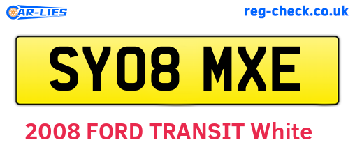 SY08MXE are the vehicle registration plates.