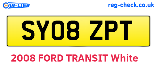 SY08ZPT are the vehicle registration plates.