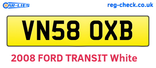 VN58OXB are the vehicle registration plates.