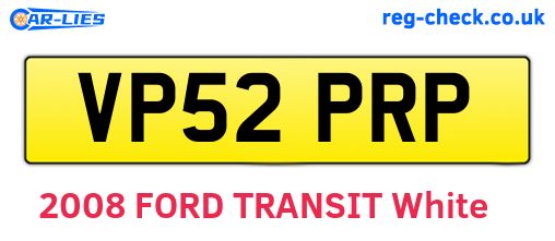 VP52PRP are the vehicle registration plates.