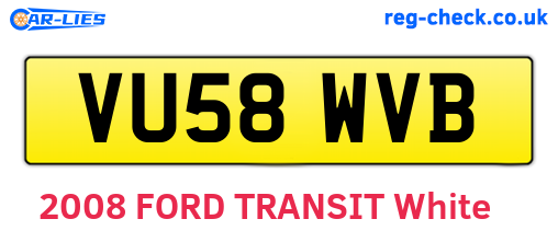 VU58WVB are the vehicle registration plates.